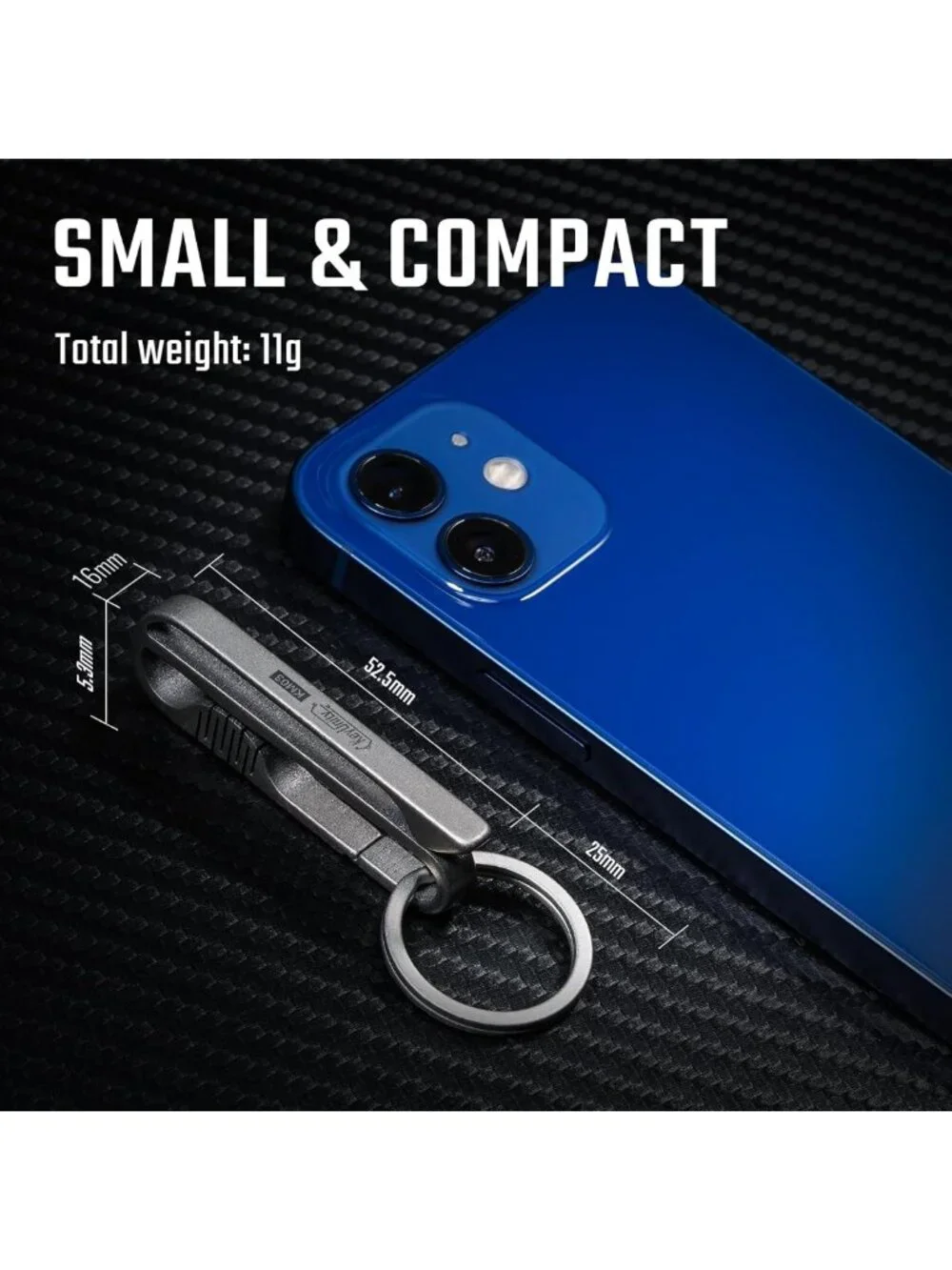 Durable Titanium Keychain Belt Clip with Removable Key Ring - Perfect for